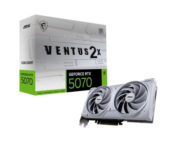 MSI VGA NVIDIA GeForce RTX 5070 12G VENTUS 2X OC WHITE,  RTX 5070,  12GB GDDR7,  3xDP,  1xHDMI
