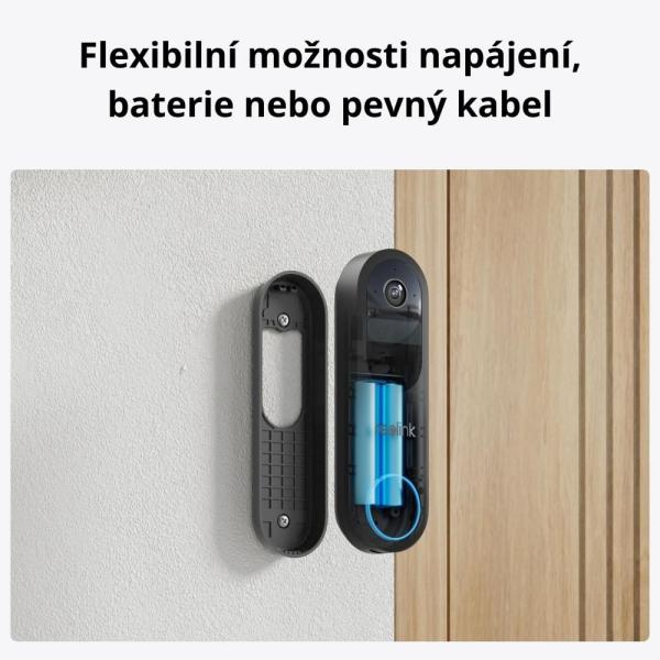 REOLINK bezpečnostní video zvonek D340B,  4MP,  2K,  WiFi,  černá4
