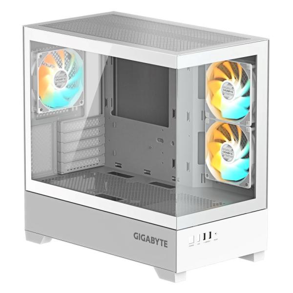 GIGABYTE case GB-C201PI,  Mid tower,  2xUSB 3.0,  3x 120mm ARGB Fan,  bílá1