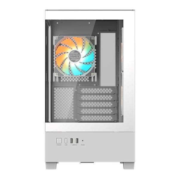 GIGABYTE case GB-C201PI,  Mid tower,  2xUSB 3.0,  3x 120mm ARGB Fan,  bílá2