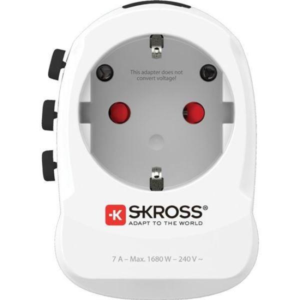 SKROSS cestovní adaptér PRO Light USB AC45PD - World, UK+USA+AUS/CN, univerzální, uzemněný, USB A+C 45W3