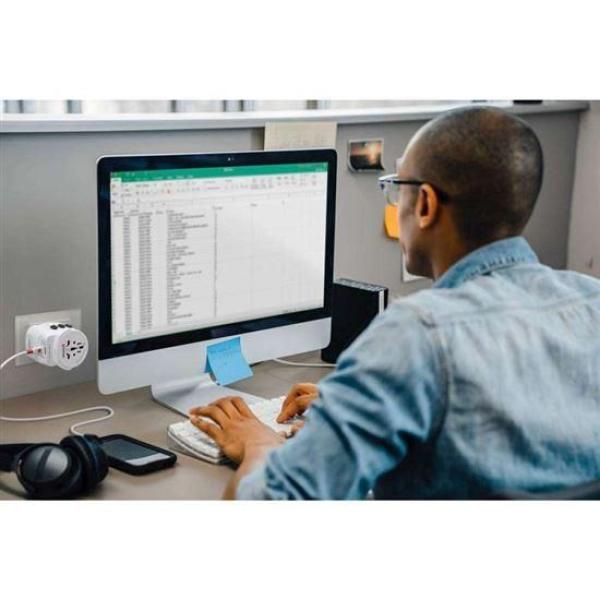 SKROSS cestovní adaptér PRO Light USB AC45PD - World, UK+USA+AUS/CN, univerzální, uzemněný, USB A+C 45W8