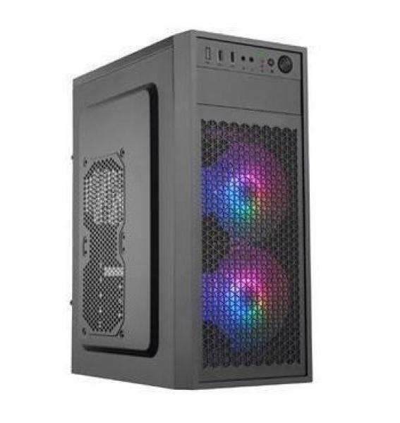 EUROCASE skříň ML N6-530B,  ATX,  2x USB-A,  1x USB-C,  2x 120mm ARGB Fan,  černá
