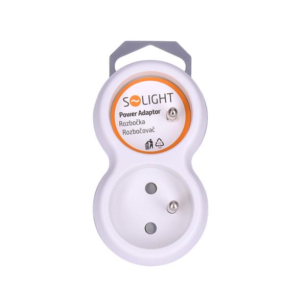 Solight rozbočovač, 2x 10A, biely-sivý3