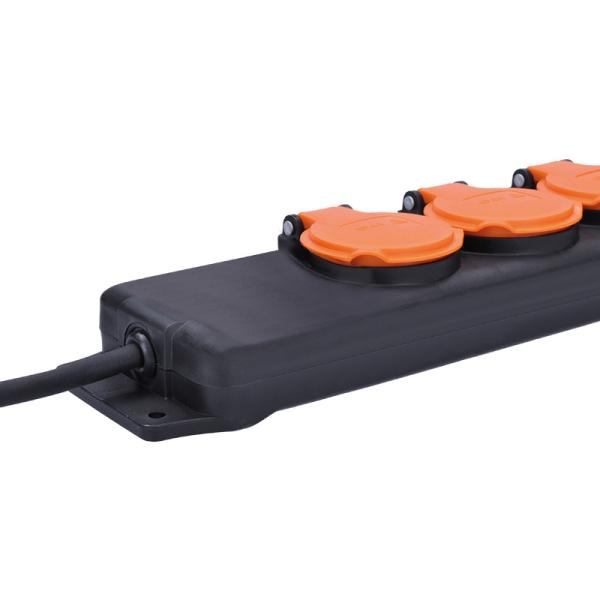Solight prodlužovací přívod IP44, 3 zásuvky, gumový kabel, venkovní, 3m2