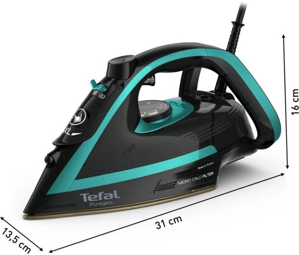 BAZAR - Tefal Puregliss FV8066E0 napařovací žehlička, 3000 W, anti-drip, rychlé nahřátí, tyrkysová - Poškozený obal2