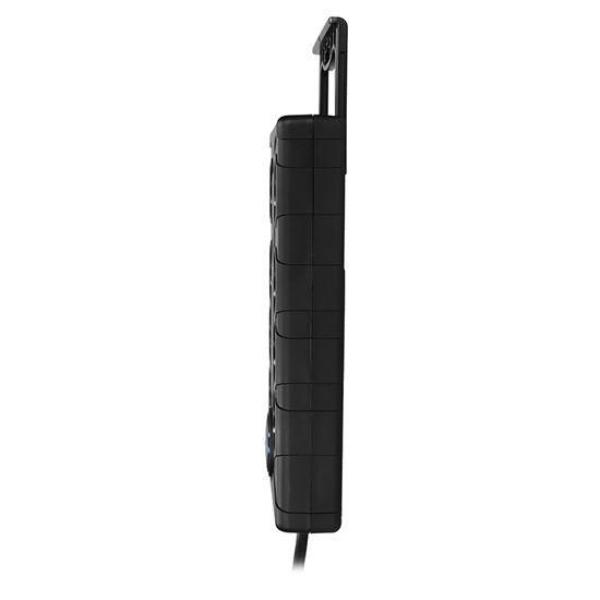 Solight přepěťová ochrana,  8z,  USB A+CA,  2m,  černá5