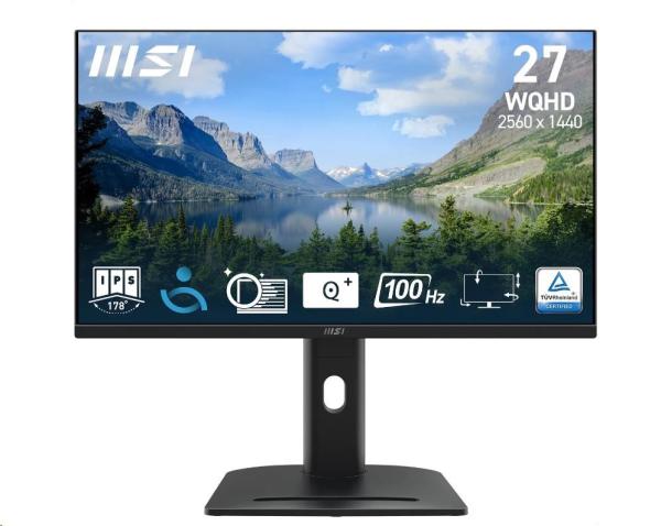 MSI LCD PRO MP275QPG, 27" 2560x1440, IPS, 100Hz, 4ms, VESA 100x100mm, N/A, Black
