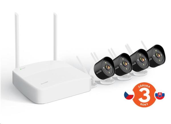 BAZAR - Tenda K4W-3TC - kamerový WiFi set, 4x IP 2K kamera, NVR rekordér, zvuk, noční vidění - poškozený obal