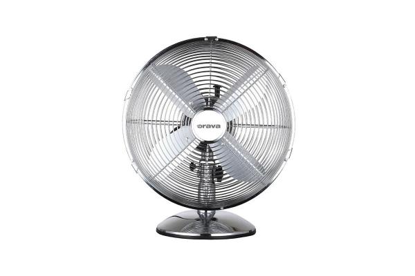 Orava SF-100 X stolní oscilující ventilátor,  3 stupně rychlosti,  oscilace doprava a doleva,  stříbrná