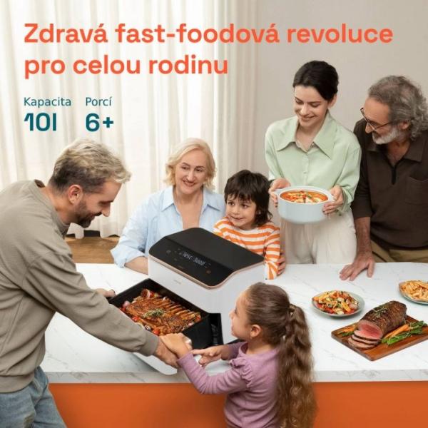 Cosori TF101S Dual blaze TwinFry 10l hozkovzdušná fritéza - bílá8
