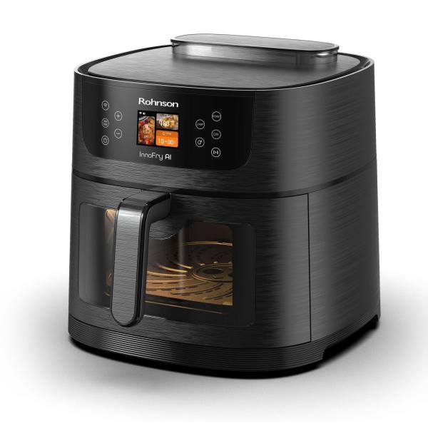 Rohnson InnoFry AI chytrá horkovzdušná fritéza, 1800 W, Wi-Fi, objem 8 l, TFT displej, černá1