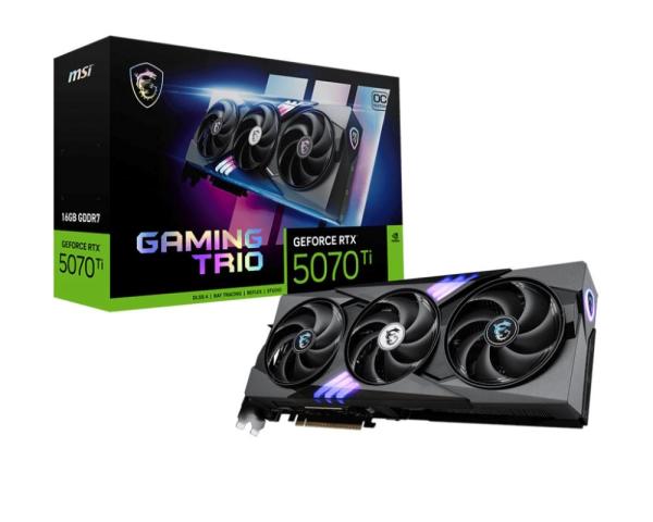 MSI VGA NVIDIA GeForce RTX 5070 Ti 16G GAMING TRIO OC,  RTX 5070 Ti,  16GB GDDR7,  3xDP,  1xHDMI