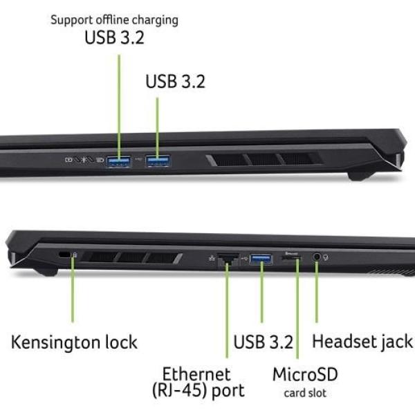 ACER NTB Nitro V 17 AI (ANV17-41-R632), R5-240, 17.3"FHD, 16GB, 1TB SSD, RTX 4050, W11H, Black9