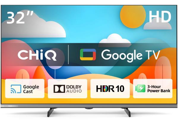 CHiQ L32M9PD TV 32" Powerbank,  HD,  smart,  Google TV,  Dolby Audio,  dbx-tv,  HDR 10