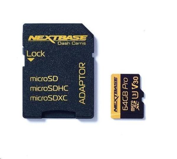 64GB U3 Micro SD Card Nextbase + adapter