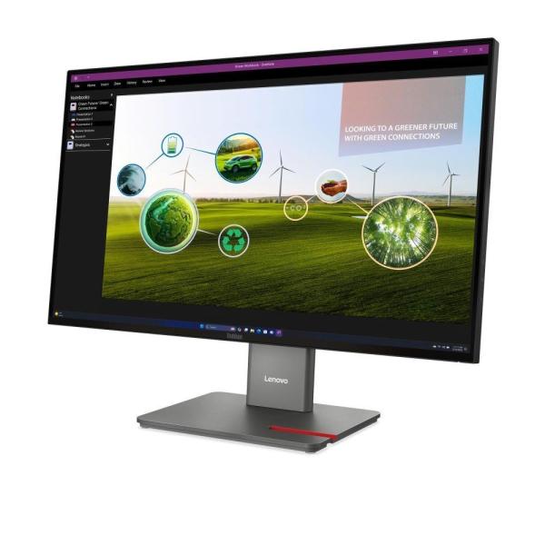 LENOVO LCD P27Q-40 - 27", IPS, matný, 16:9, 2560x1440, 178/ 178, 4ms, 350cd/ m2, 1500:1, HDMI, DP, USB-C, USB Hub, VESA, Pivot2