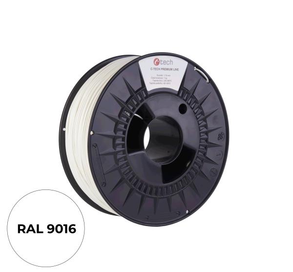C-TECH Filament  PREMIUM LINE TPU 90A flexibilní dopravní bílá RAL9003
