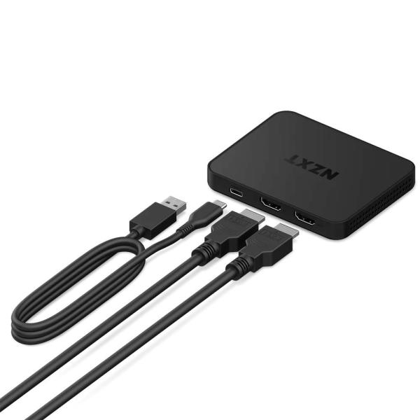 NZXT externí záznamová karta Signal 4K30, 4K při 30fps, 2x HDMI, 1x USB-C, HDR10, UVC, černá3