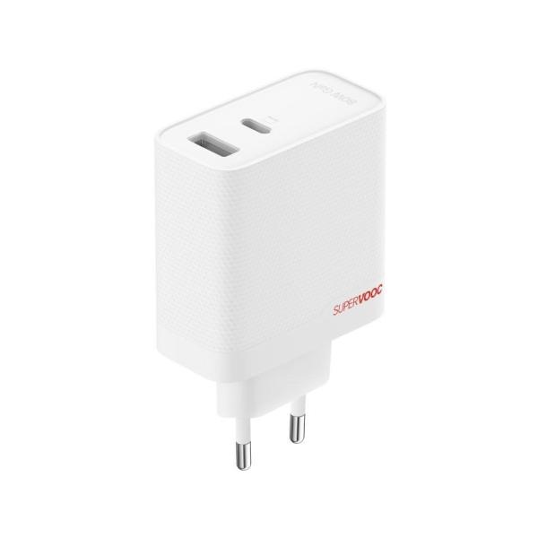 OnePlus SUPERVOOC 80W GaN Dual USB-A + USB-C Cestovní Nabíječka + USB-C/USB-C Kabel White1
