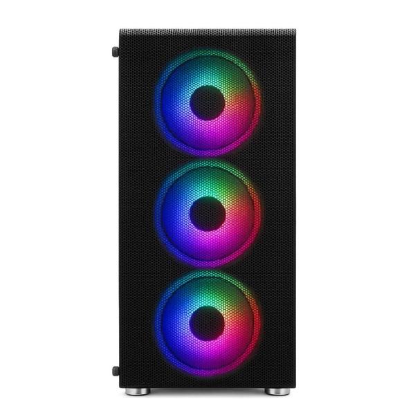 1stCOOL skříň RAINBOW 4, Mid Tower, AU, USB 3.0, 4x 120mm RGB Fan, černá1