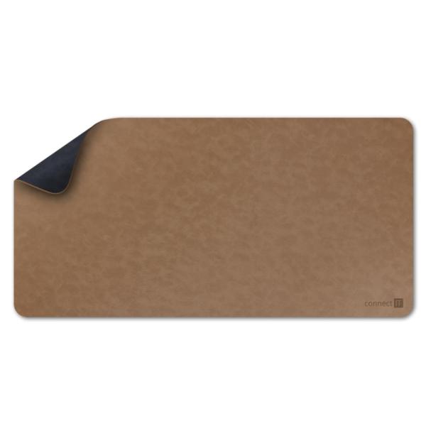 CONNECT IT Podložka pod klávesnici a myš DoubleColor Pad,  900x400,  Modrá /  Světle hnědá1