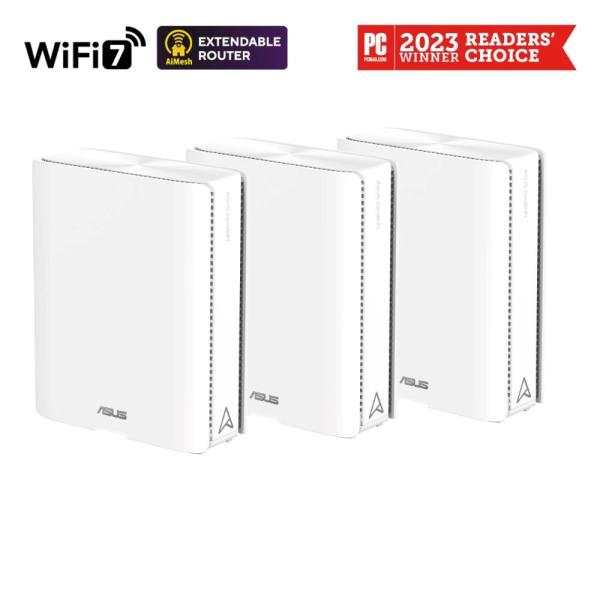 ASUS ZenWifi BQ16 3-pack,  WiFi7 Extendable Router,  AiMesh,  2x WAN/ LAN,  3x LAN,  1x USB 3.0