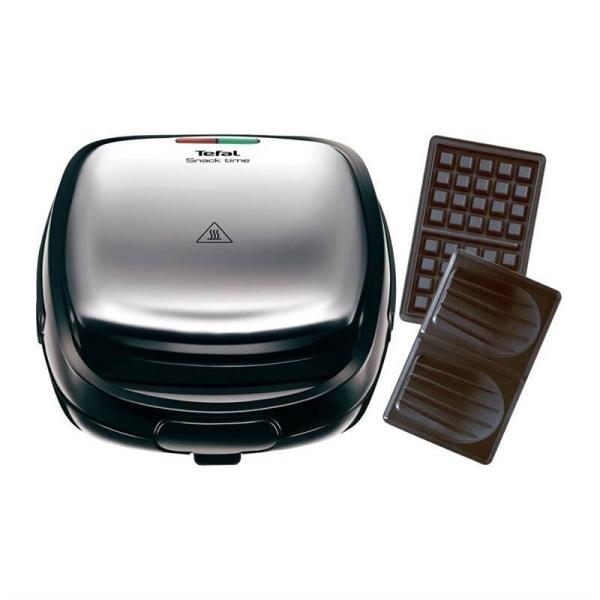 BAZAR - Tefal Snack Time SW341D12 toustovač,  2v1,  700 W,  vyměnitelné plotny,  bezpečnostní západka - Poškozený obal (Komp