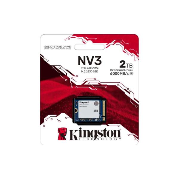Kingston SSD 2TB NV3,  M.2 2230,  NVMe PCIe Gen4x4,  (R: 6000MB/ s; W: 5000MB/ s)2