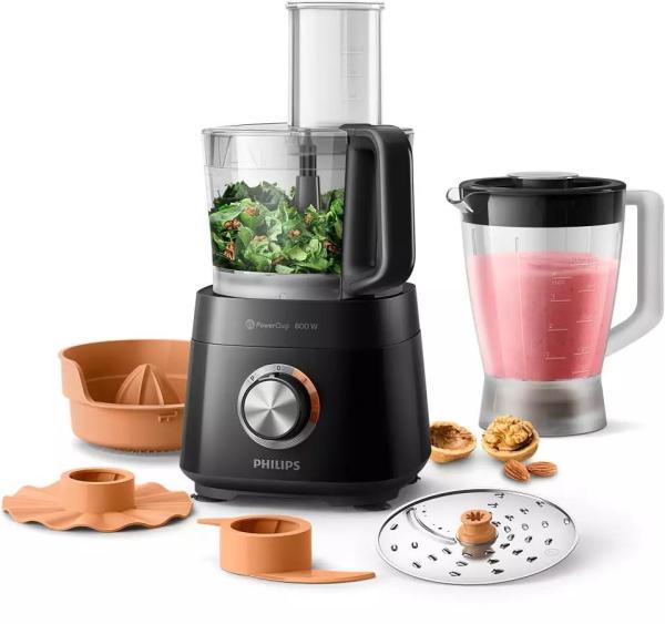 BAZAR - Philips Viva Collection HR7530/10 kuchyňský robot, 850 W, 2 rychlosti + puls, černá - poškozený obal4