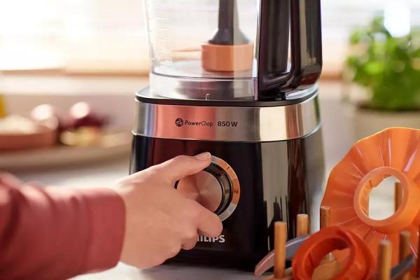 BAZAR - Philips Viva Collection HR7530/10 kuchyňský robot, 850 W, 2 rychlosti + puls, černá - poškozený obal7
