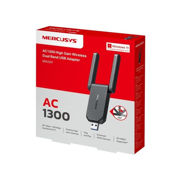 MERCUSYS MA32H WiFi5 USB adapter (AC1300, 2, 4GHz/ 5GHz, USB3.0)4