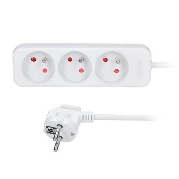 Solight prodlužovací přívod 5m,  3 zásuvky,  16A/ 3680W,  PVC,  bílý