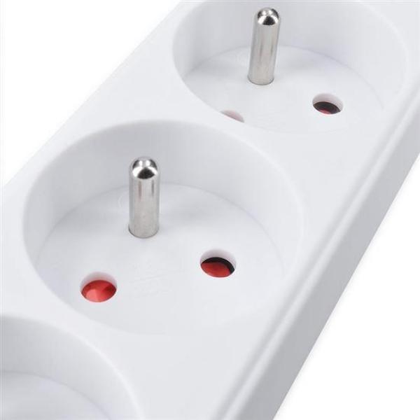 Solight prodlužovací přívod 5m,  3 zásuvky,  16A/ 3680W,  PVC,  bílý1
