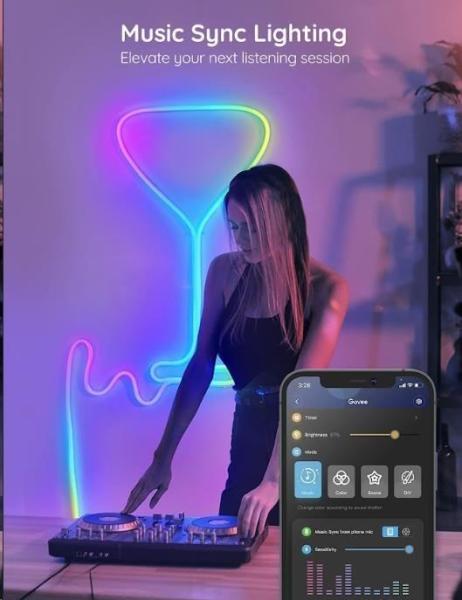 Govee Neon SMART ohebný LED pásek - RGBIC - 2m4