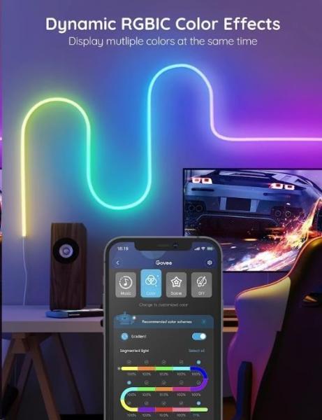 Govee Neon SMART ohebný LED pásek - RGBIC - 2m6