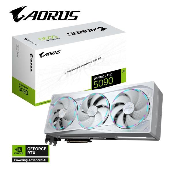 GIGABYTE VGA NVIDIA GeForce RTX 5090 STEALTH ICE 32G,  32G GDDR7,  3xDP,  1xHDMI