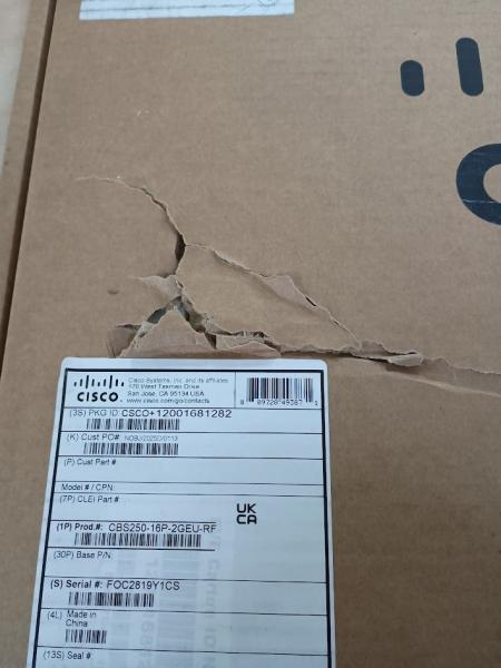 BAZAR - Cisco switch CBS250-16P-2G (16xGbE,2xSFP,16xPoE+,120W,fanless) - REFRESH - poškozený obal2