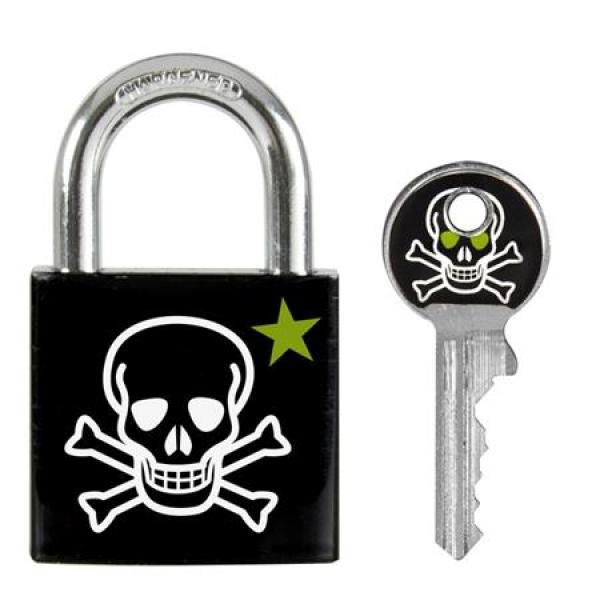 Master Lock Visací zámek z pevného hliníku 3430EURDSKULL - 30mm