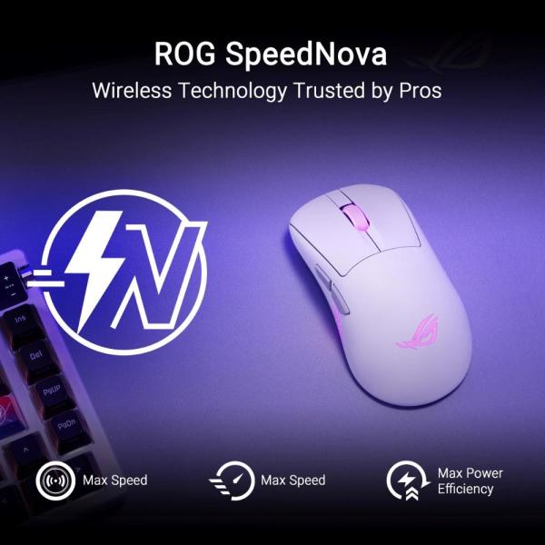 ASUS myš ROG Keris II Origin,  bezdrátová herní myš,  bílá11