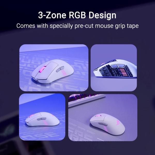 ASUS myš ROG Keris II Origin,  bezdrátová herní myš,  bílá7