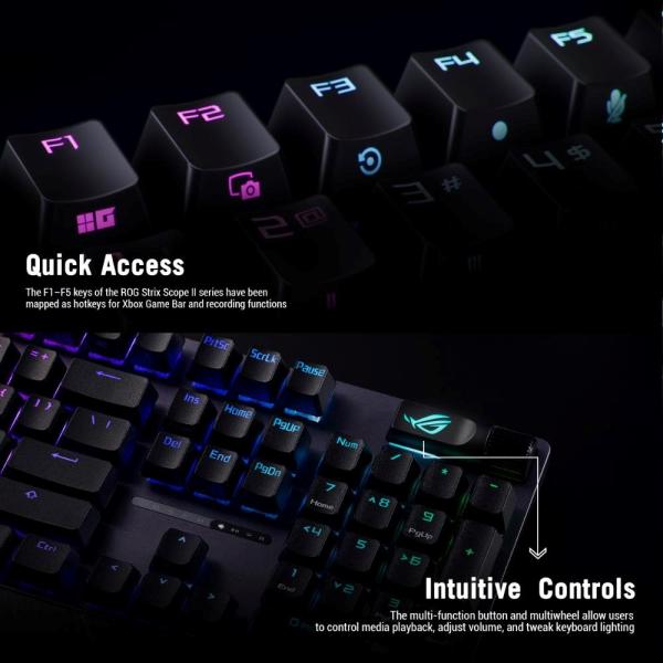ASUS klávesnice ROG STRIX SCOPE II X,  mechanická,  drátová,  ROG NX Snow V2,  US12
