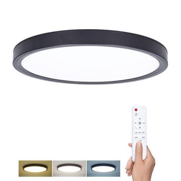 Solight LED osvětlení s dálkovým ovladačem Estela Black,  60W,  4500lm,  50cm,  změna chromatičnosti,  stmívatelné