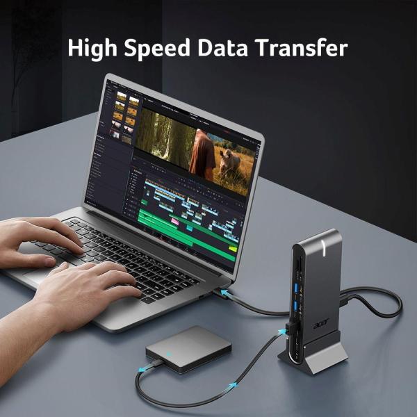 ACER 15in1 USB Type-C Universal Mini-dock: Host interface: USB-C, 2x USB-A 2.0, 1x USB-A 3.2 Gen2, 1x USB-A 3.2 Gen1, 18