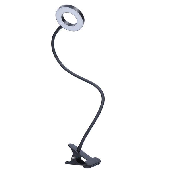 Solight LED stmívatelná stolní lampička s klipem,  300lm,  nastavitelná teplota světla,  USB