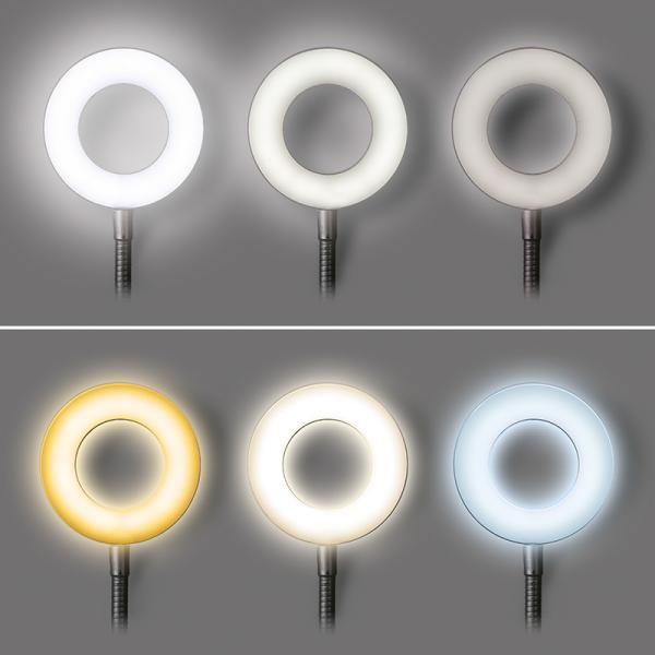 Solight LED stmívatelná stolní lampička s klipem,  300lm,  nastavitelná teplota světla,  USB1