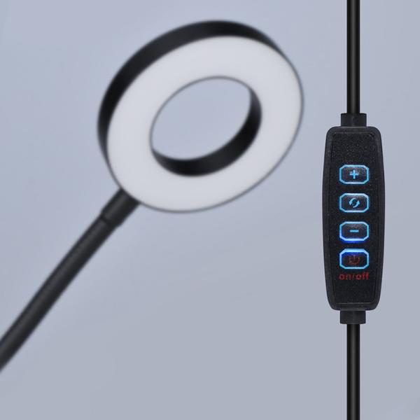 Solight LED stmívatelná stolní lampička s klipem,  300lm,  nastavitelná teplota světla,  USB3