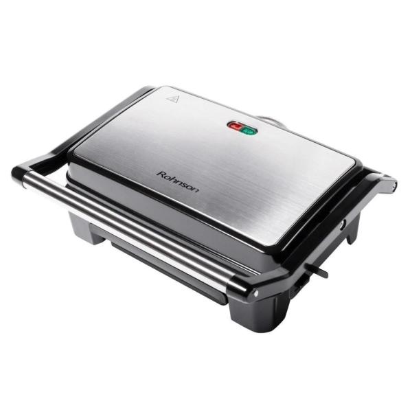 Rohnson panini gril,  800 W,  odkapávací miska,  zámek rukojeti