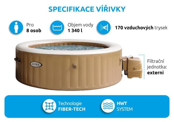 Intex Pure Spa Bubble HWS 8 NP vířivý bazén3