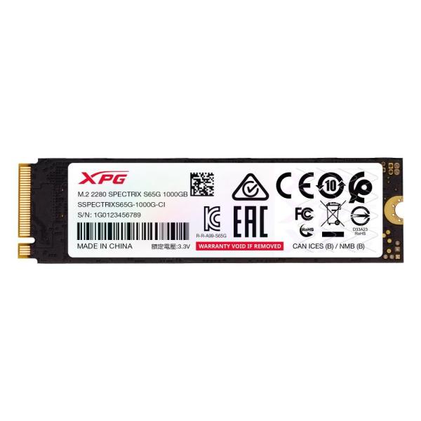 ADATA SSD 1TB XPG SPECTRIX S65G,  PCIe Gen4x4 M.2 2280,  (R:6000/ W:4000 MB/ s)5